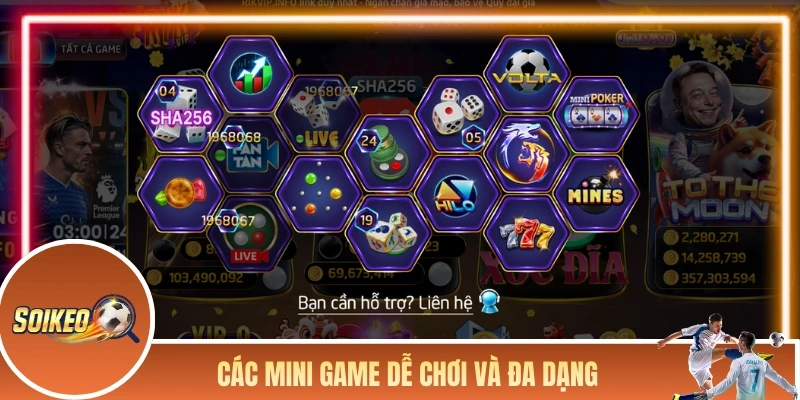 Các mini game dễ chơi và đa dạng tại cổng game