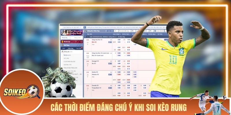 Các thời điểm đáng chú ý khi soi kèo rung